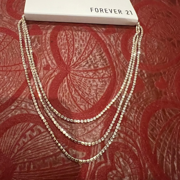 Forever 21 Rose Gold Layered Chain Necklace NWT - Picture 8 of 11